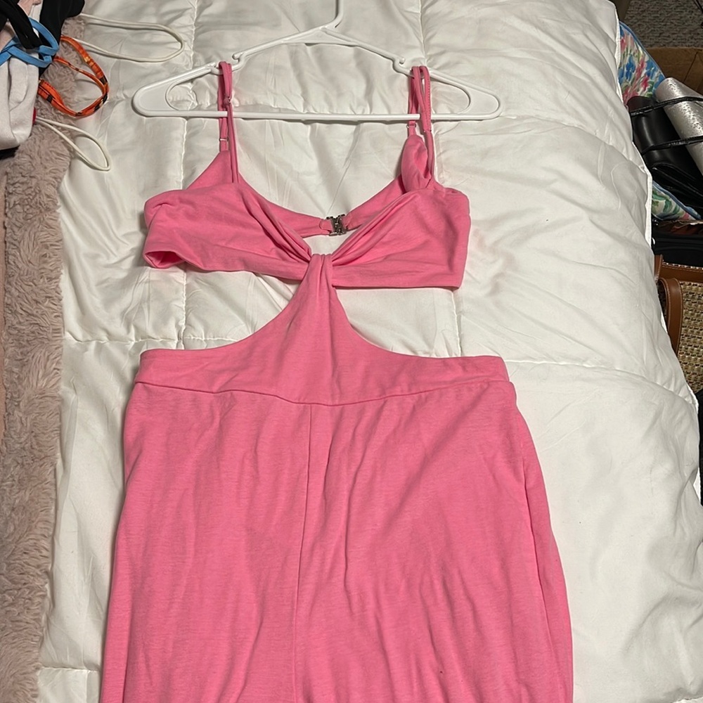Shein Pink Cut out Jumpsuit